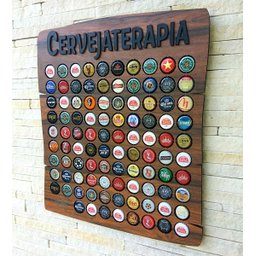 Quadro Decorativo Porta Tampinhas - Cervejaterapia - 80un. - 3