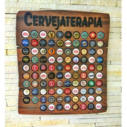 Quadro Decorativo Porta Tampinhas - Cervejaterapia - 80un. - 4