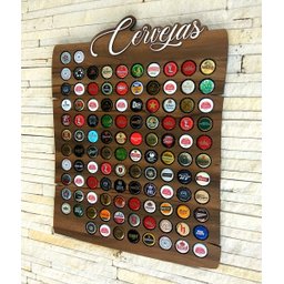Quadro Decorativo Porta Tampinhas Presente Rustic 100un - 2