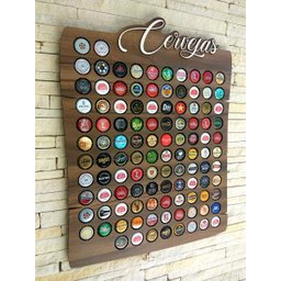 Quadro Decorativo Porta Tampinhas Presente Rustic 100un - 4