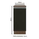 Ver imagem 3 de Balcão Armário de Cozinha 35 cm 1 Porta Rustic/Preto Glamy Madesa