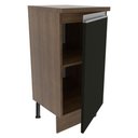 Ver imagem 5 de Balcão Armário de Cozinha 35 cm 1 Porta Rustic/Preto Glamy Madesa
