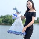 Ver imagem 6 de Rede Pesca Tarrafa Chinesa Disco Malha 6 Metros Pescaria Multifilamento Peixe Lambari Tainha Robalo