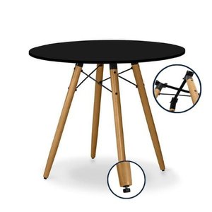 Mesa de Jantar Redonda Industrial 90 Cm Fixação de Metal e Pés Regulaveis