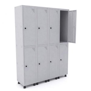 Roupeiro de Aço 4 Vãos 8 Portas com Pitão Pandin