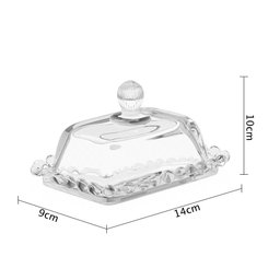 Manteigueira de Vidro Cristal com Tampa Mesa Posta 14cm - 4