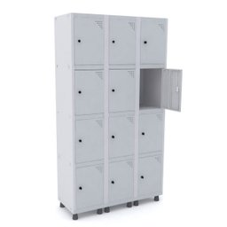 Roupeiro de Aço 3 Vãos 12 Portas com Pitão Pandin - 1