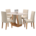 Ver imagem 2 de Mesa de Jantar Retangular Sure com 4 Cadeiras Venus Mel/blonde/bege - Casa Giulia