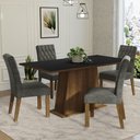 Ver imagem 1 de Conjunto Sala de Jantar Mesa Tampo de Madeira 4 Cadeiras Rustic/preto/silver Ashley Madesa