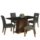 Ver imagem 2 de Conjunto Sala de Jantar Mesa Tampo de Madeira 4 Cadeiras Rustic/preto/silver Ashley Madesa