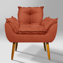 Ver imagem 2 de Poltrona Decorativa Recepção Luxo 12 Cores - Pés Palito - Terracota