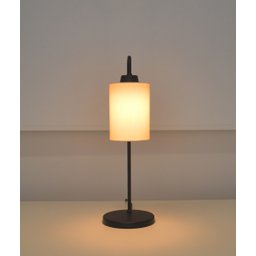 Kit2 Abajur Luminária Mesa Retro Preto com Cúpula Tecido Cru - 4