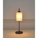 Ver imagem 4 de Kit2 Abajur Luminária Mesa Retro Preto com Cúpula Tecido Cru