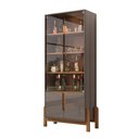 Ver imagem 4 de Cristaleira Retrô Cherie Pérola Cedro 4 Portas 3 Prateleiras MDF-MDP 85cm Cinza
