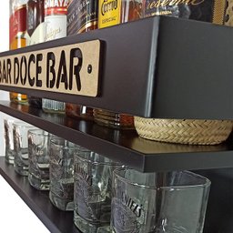 Barzinho para Sala Barzinho de Parede - Bar Doce Bar - Preto - 5