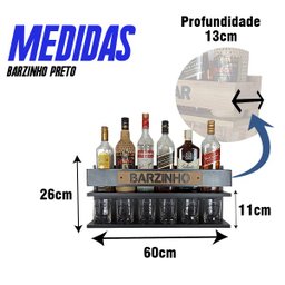 Barzinho para Sala Barzinho de Parede - Bar Doce Bar - Preto - 6