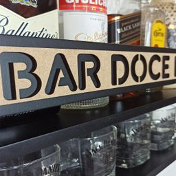Barzinho para Sala Barzinho de Parede - Bar Doce Bar - Preto - 4