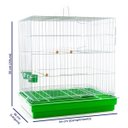 Ver imagem 2 de Gaiola Criadeira para Calopsita Pequena Contrera Zincada Prata com Bandeja Verde