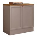 Ver imagem 1 de Balcão com Tampo 80 Cm 2 Portas Unna Gris Carvalho Oak Poliman