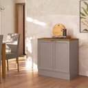 Ver imagem 5 de Balcão com Tampo 80 Cm 2 Portas Unna Gris Carvalho Oak Poliman