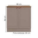 Ver imagem 3 de Balcão com Tampo 80 Cm 2 Portas Unna Gris Carvalho Oak Poliman