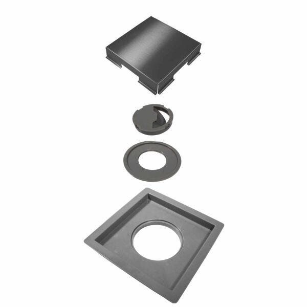 Ralo Oculto Inox Quadrado 15x15 Tampa Inox com Veda Ralo - 2
