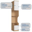 Ver imagem 5 de Mesa de Cabeceira Modulada Reto 1 Porta 2 Gavetas Elegance Marrom