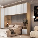 Ver imagem 7 de Mesa de Cabeceira Modulada Reto 1 Porta 2 Gavetas Elegance Marrom