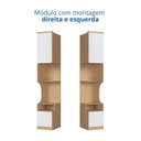 Ver imagem 4 de Mesa de Cabeceira Modulada Reto 1 Porta 2 Gavetas Elegance Marrom