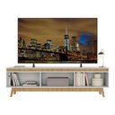 Ver imagem 3 de Rack para Tv até 75 Polegadas 180cm 3 Portas Retrô Multimóveis Mp1102 Branco/madeirado