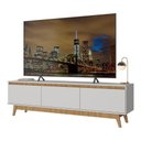 Ver imagem 2 de Rack para Tv até 75 Polegadas 180cm 3 Portas Retrô Multimóveis Mp1102 Branco/madeirado