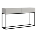 Ver imagem 3 de Aparador Moderno Para Hall de Entrada 110 cm Base Metálica Preta MDF/MDP Resistente Com Gavetas:Off 