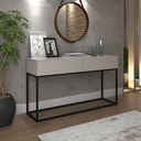 Ver imagem 2 de Aparador Moderno Para Hall de Entrada 110 cm Base Metálica Preta MDF/MDP Resistente Com Gavetas:Off 