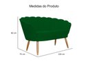 Ver imagem 2 de Kit Namoradeira + 1 Poltrona Decorativa Pétala Suede Verde Pés Madeira Mz Decor