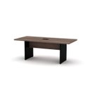 Ver imagem 1 de Mesa de Reunião com Caixa de Tomada Retangular 200 x 90 cm Pé Painel PE40 em MDP Walnut Base Preta