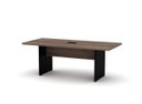 Ver imagem 1 de Mesa de Reunião com Caixa de Tomada Retangular 200 x 90 cm Pé Painel PE40 em MDP Walnut Base Preta