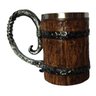 Caneca Resinada Barril Medieval Madeira Rustica Grande 600ml - 1