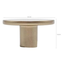 Kit 24 Puxadores Dourados Ponto para Móveis 3,5x1,8cm Metal Marcenaria Torralba Fosco - 3