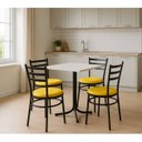 Ver imagem 3 de Conjunto Mesa Preta 70x70cm Tampo Branco com 4 Cadeiras Epoxi