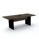 Ver imagem 1 de Mesa de Reunião com Caixa de Tomada 200 X 90 Cm Pé Painel Pe40 Mdp Imbuia Terra Base Preta