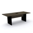 Ver imagem 1 de Mesa de Reunião com Caixa de Tomada 200 X 90 Cm Pé Painel Pe40 Mdp Imbuia Terra Base Preta
