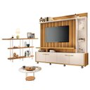 Ver imagem 1 de Estante Home Theater Titan Off White Cinamomo e Aparador Infinity e Mesa de Centro sky com Tampo de