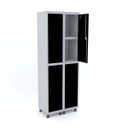 Ver imagem 1 de Roupeiro de Aço 2 Vãos 4 Portas com Prateleira Interna Pandin