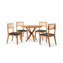 Ver imagem 3 de Conjunto de Sala de Jantar Mesa 100cm com 4 Cadeiras Ava Marrom/Preto/Freijó