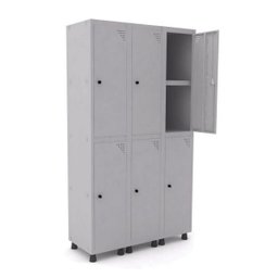 Roupeiro de Aço 3 Vãos 6 Portas com Prateleira Interna Pandin - 1
