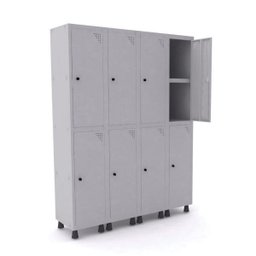 Roupeiro de Aço 4 Vãos 8 Portas com Prateleira Interna Pandin - 1