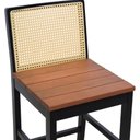 Ver imagem 7 de Banqueta Média Pérola Madeira Maciça com Telinha c/ 62cm Altura - Preto Assento Ripado Amêndoa