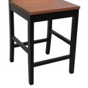 Ver mais imagens de Banqueta Média Pérola Madeira Maciça com Telinha c/ 62cm Altura - Preto Assento Ripado Amêndoa