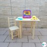 Conjunto Mesa e Cadeira Infantil de Madeira Maciça Resistente - 7