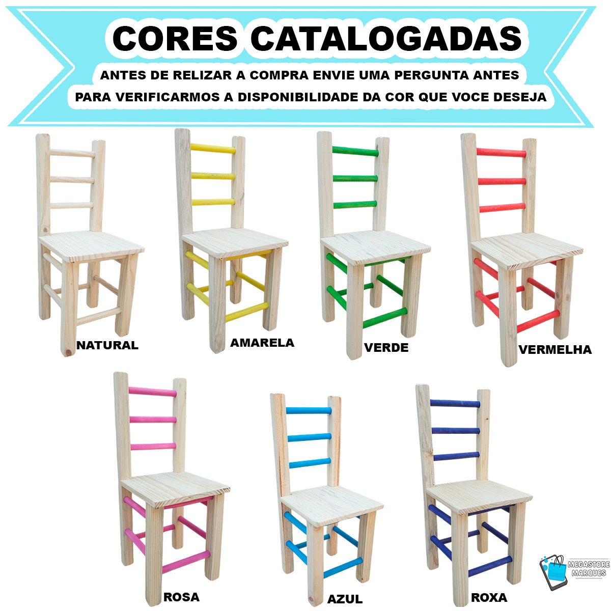 Conjunto Mesa e Cadeira Infantil de Madeira Maciça Resistente - 6